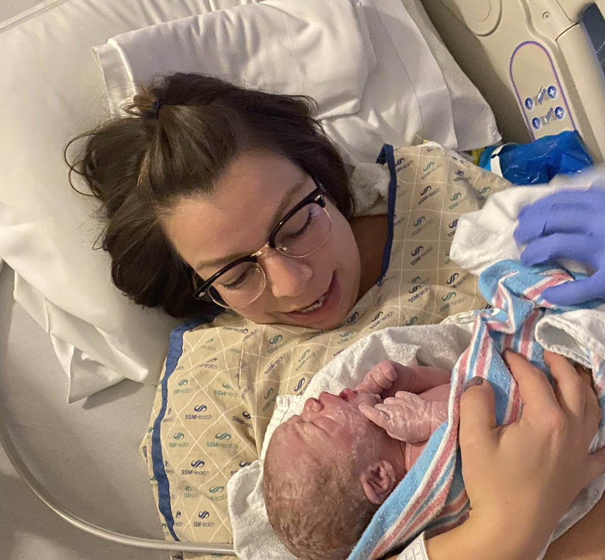MSG_Connery's tweet photo. Last night at 11:32pm at SSM Health St. Joseph Hospital, Maria Rose Connery blessed us with her entrance into the world! We are so so so happy and healthy baby, healthy mama! 

#NewBaby #SoldierInTraining #NoSleepNeeded @SSMHealth @SSMHealthSTL https://t.co/wcRqM90vFN