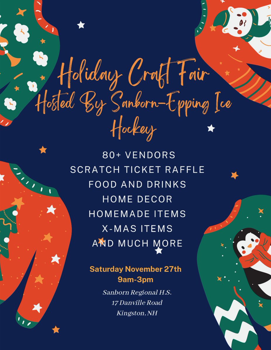 Don't forget to visit the ice hockey craft fair this weekend! Nov 27 9am-3pm at SRHS. conta.cc/3pIvUom