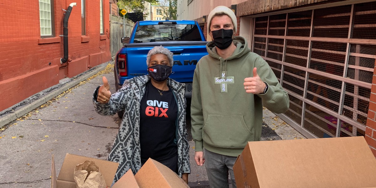 A huge thank you to <a href="/ElevationGTA/">Elevation GTA</a> who came down last Monday to drop off gift cards, baby and warm winter kits for our community members! We're grateful for your care and love for Toronto neighbours! #CommunityCare
