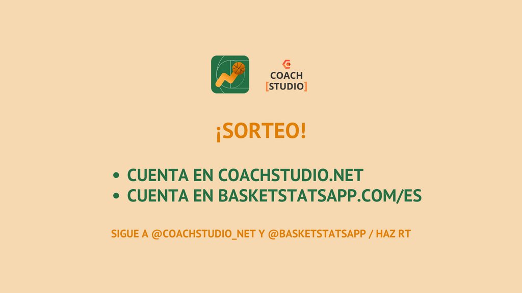 BasketStatsApp's tweet photo. 🥳  Junto con @CoachStudio_net SORTEAMOS:

💥  Una SUBSCRIPCIÓN DE EQUIPO en https://t.co/LVwvKXjhSo durante 1 año.
💥  Una CUENTA ELITE en https://t.co/I94Zjs7b5X durante 1 año.

✅  Da RT
✅  Sigue a @BasketStatsApp y @CoachStudio_net

📅  Hasta 28/11 a las 23:59 (UTC+1) https://t.co/S1aO1Nw2Q5