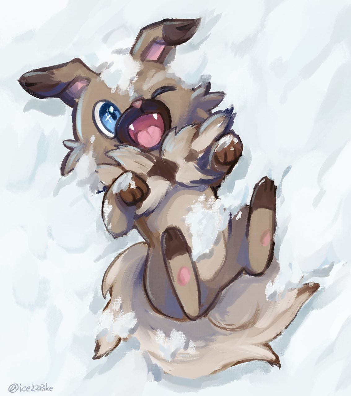 あいす 雪が積もって嬉しいイワンコ ポケモン版深夜の真剣お絵描き60分一本勝負 T Co B6x57hwhri Twitter