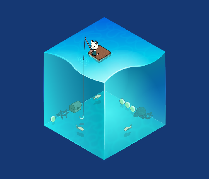 TheThirdKate's tweet photo. Following up on my cat fishing proto with some concept art! Too much of a style mashup...? #indiedev #gamedev #indiegame https://t.co/ycIvDyyaAW