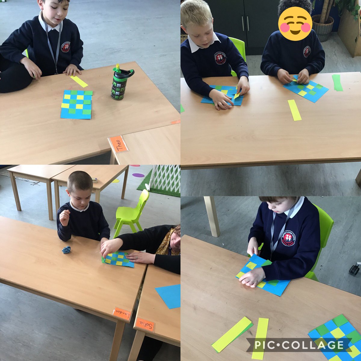 We are practising our textiles skills by weaving together 3 different colours! #textiles