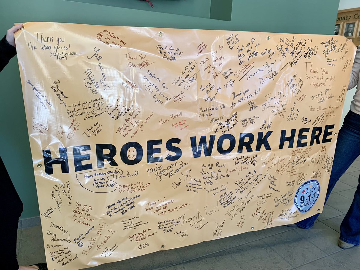 Every day, but especially during the holiday season, we are so thankful for our team! To our user agency personnel that signed this banner, thank you for helping us recognize the hard work that our Telecommunicators put in every shift.
#HeroesWorkHere 
#WeSaveLives #WorkFor911