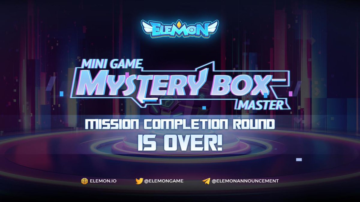 🔥MYSTERY BOX MASTER MISSION COMPLETION ROUND IS OVER🔥
 
⏰Time's up.Elemon recorded 236,889 participants in this round!Insanity🤪
 
⏰Get ready for Lucky draw round - Register from 0:00 AM - 11:59 AM UTC Nov 25, 2021 before it officially takes place at 2:00 PM UTC Nov 25, 2021