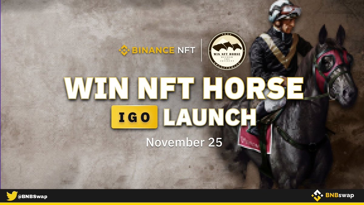 📢 Are you ready? 👀 @WINNFTHORSE is coming to the @TheBinanceNFT marketplace on the 25th of November at 10AM UTC! This IGO collection features exclusive racehorses unique only on #BinanceNFT. #Binance #BNB #NFT #NFTs #NFTLaunch #NFTdrop #NFTCommmunity #nftart #NFTdrops