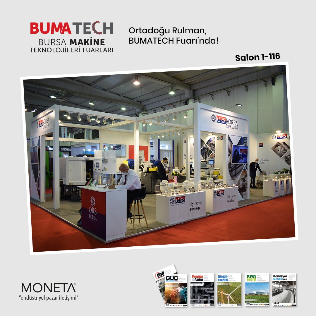 Ortadoğu Rulman, BUMATECH Fuarı'nda Salon 1-116A standında ziyaretçileriyle buluşuyor...

#ortadoğurulman #bumatech #pompavana #rüzgarenerjisi #biyoenerji #güçaktarım #dişliteknolojileri #konveyör #taşımasistemleri

@bursamakinefuari
@ors_korea_machines