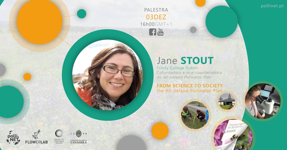 Please RT! On the 3rd of December 16h00 GMT+1, @JaneCStout will give a seminar promoted by the @polli_net and @cfe_FLOWerLab on 'From Science to Society: the @PollinatorPlan'! If you are interested, head to youtube.com/watch?v=2KjoLp… or see it in the Facebook page of @polli_net!