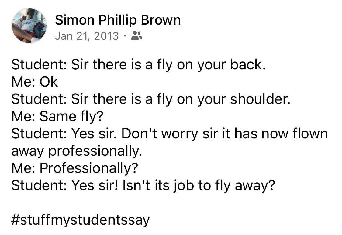 simonthewriter's tweet photo. Throwback #stuffmystudentssay 😫
I repeat … Teachers are underpaid. Lol https://t.co/Bth21IAjTv