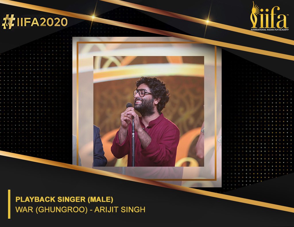 IIFA's tweet photo. Congratulations #ArijitSingh for winning the IIFA Award for Playback Singer(Male) at #IIFA2020 for Ghungroo - War! 🏆👏🏻

#IIFA #Bollywood https://t.co/QdEBI039Oz