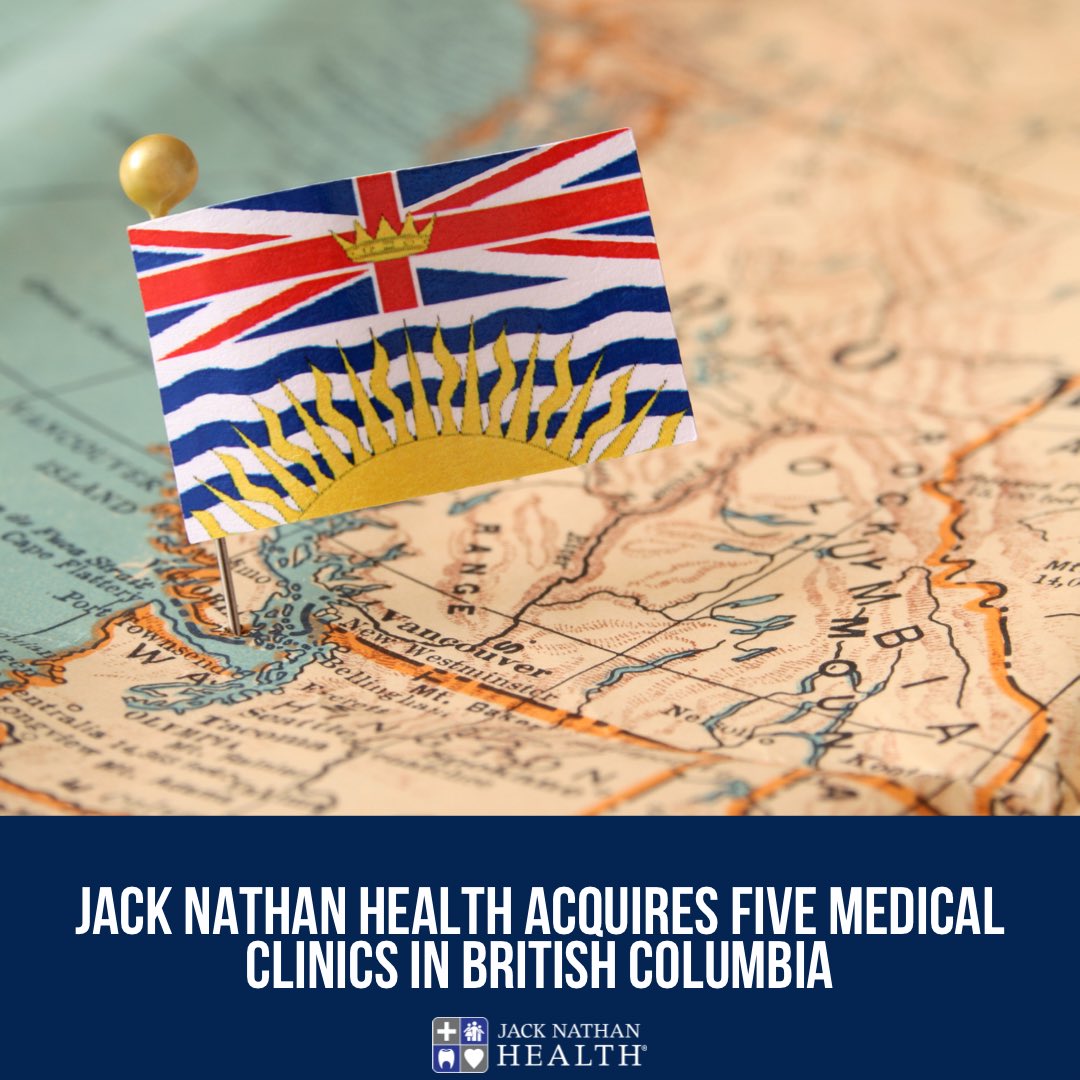 Jack Nathan Medical Corp. announced the acquisition of five medical clinics in British Columbia, Canada 🎉

The five medical clinics acquired are fully operational and have a wide network of medical professionals serving a population estimated at over 4.8 million and growing.