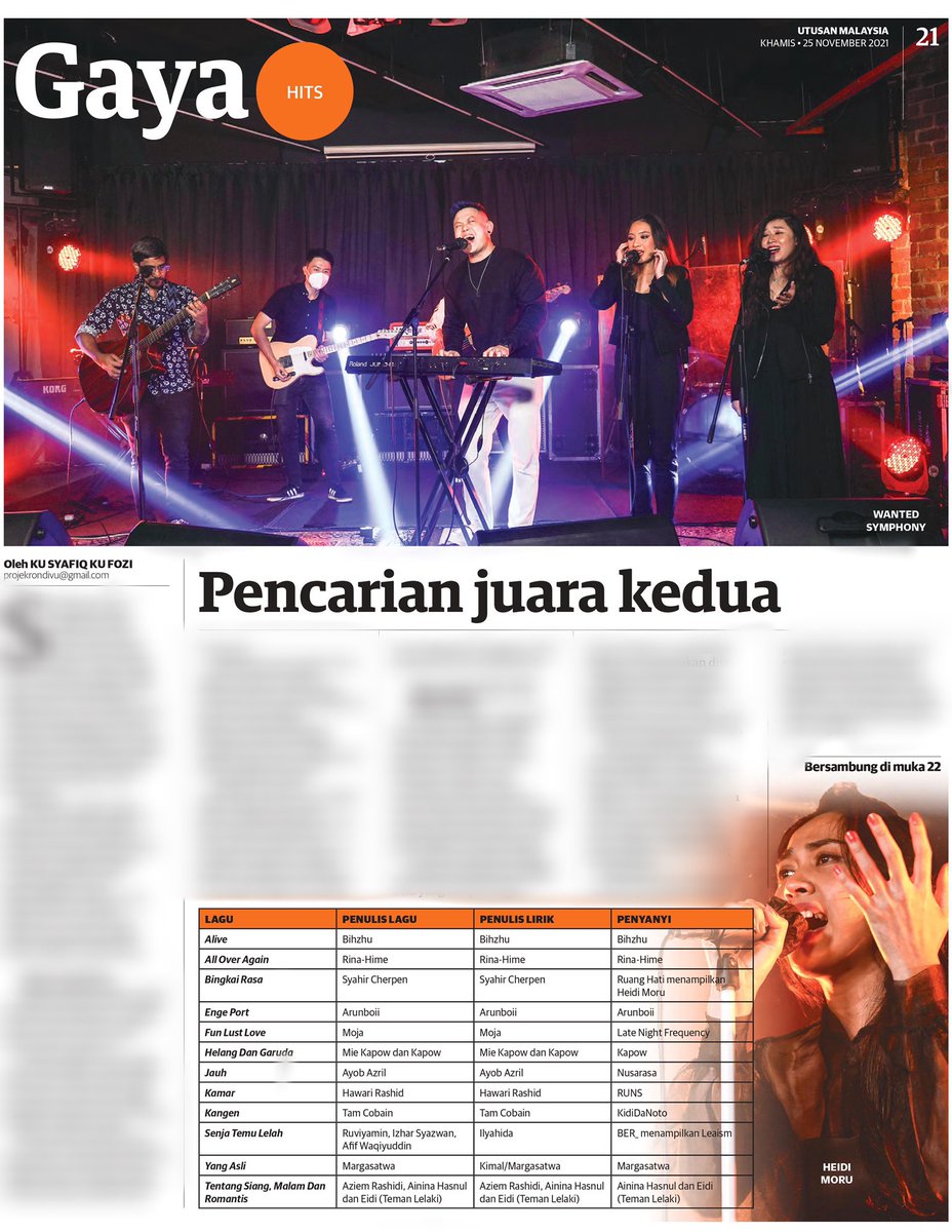 inirondivu's tweet photo. Dua muka surat ulasan Separuh Akhir #ALI2021 di Utusan Malaysia esok. Ada lima persembahan terbaik pilihan aku juga. Jemput beli Utusan Malaysia esok. https://t.co/ejLdxEuXV9
