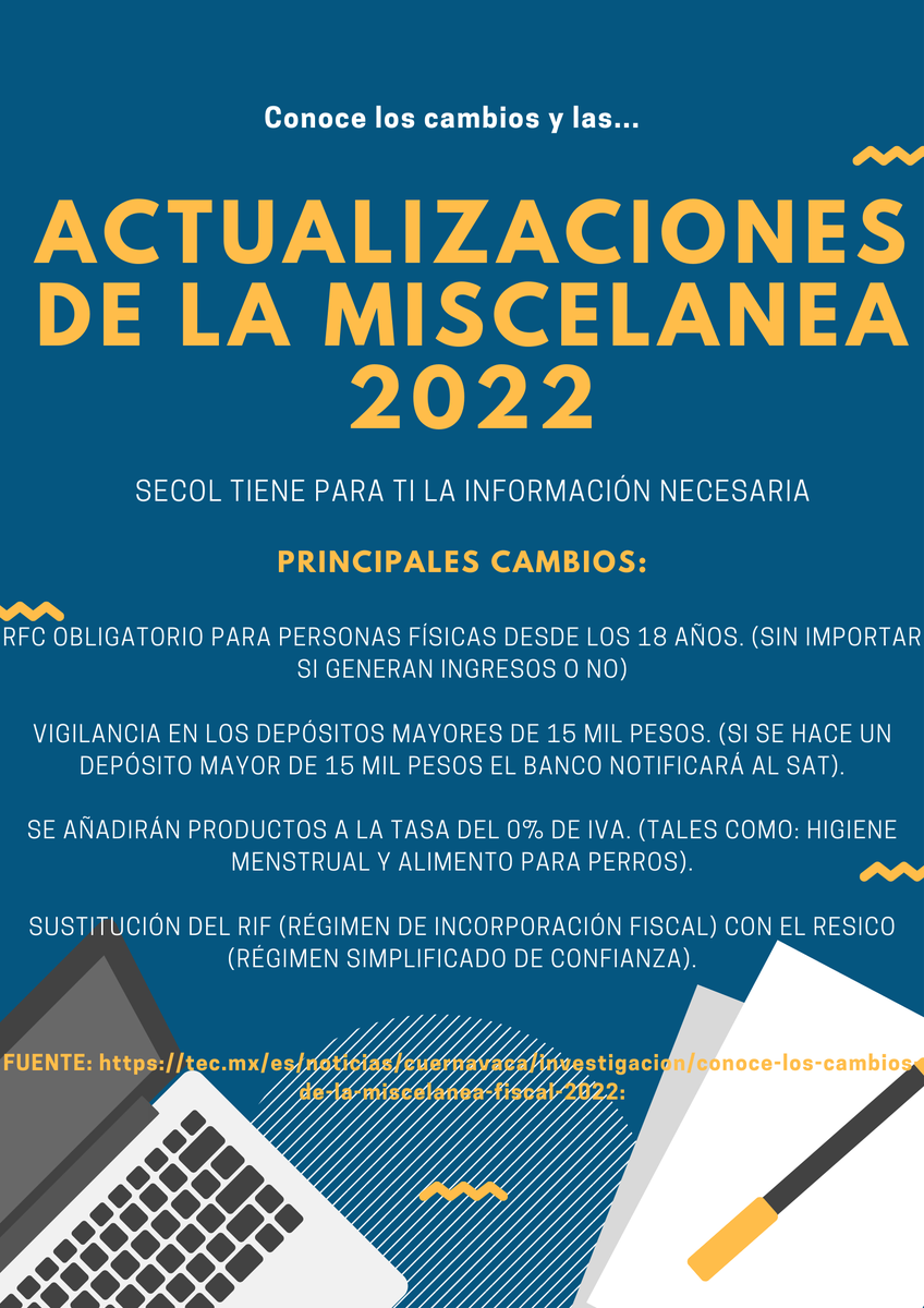 SecolConta's tweet photo. ¡Entérate del nuevo régimen fiscal que traerá consigo la miscelánea del 2022! https://t.co/VN8Z76EGgN