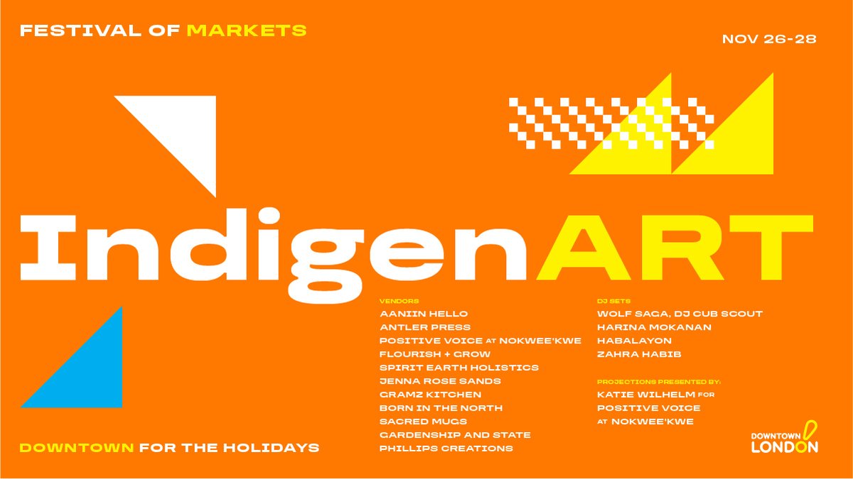 fclmalondon's tweet photo. @Downtown_London bumping this wknd! #IndigenArt #FestivalofMarkets @enterwolfsaga #ZahraHabib #HarinaMokanan #Habalayon @KatieWilhelm @fclmalondon #ldnont #Music #HOF open Saturday. #Vendors #ShopLocal #SupportLocal #SupportLocalMusic https://t.co/QR2R0vsMXt