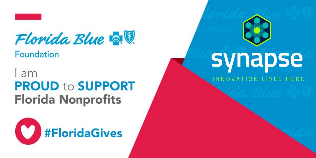 Did you know that Synapse is a nonprofit? We're grateful to <a href="/FLBlue/">Florida Blue</a> for helping showcase the community &amp; #healthcare impact that #Florida's innovators have had since we launched 5 years ago! Visionary partners like #FloridaBlue make it possible! #InnovationLivesHere #FloridaGives