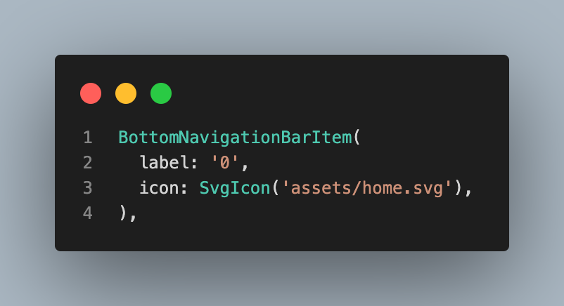 lets4r's tweet image. 🆘You use SvgPicture as the icon of a BottomNavigationBarItem but its color doesn't change automatically when it's selected? 😣
✅Create a custom widget that get its color from the nearest IconTheme and provide it to the icon of the BottomNavigationBarItem!😌
#FlutterTip