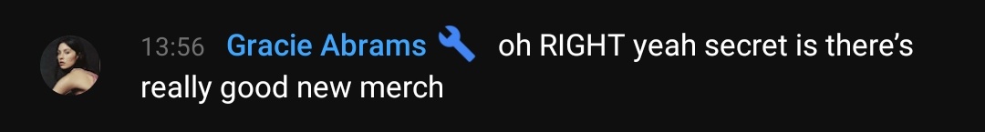 — gracie dijo que va a haber merch nuevo pronto!