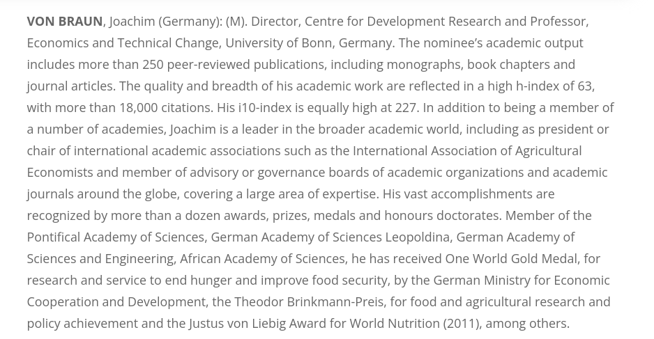 TWASnews's tweet photo. Congratulations to newly elected #TWASFellow @joachimvonbraun of #Germany, with @UniBonn! He will be a #Fellow in #TWAS #SocialAndEconomicSciences section, starting in #January 2022.
https://t.co/cu5b4HoiHz
#TWASGeneralConference
#JoachimVonBraun https://t.co/HyvYmsSbGS