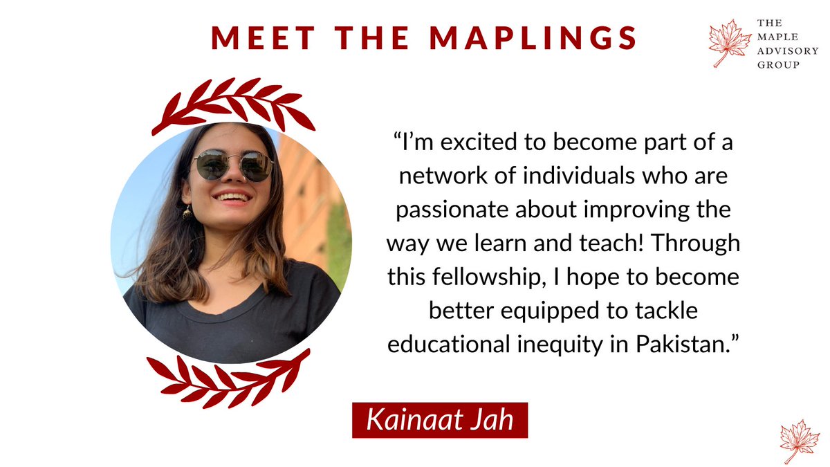 MapleAdvisory's tweet photo. Today, for our #MeetTheMaplings campaign, we're delighted to introduce Kainaat Jah!
Kainaat is part of a diverse, ambitious & passionate group of individuals seeking to make their impact in Education π
#maplings #mapleadvisory https://t.co/c8i2jR38z8
