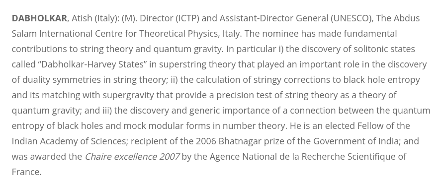TWASnews's tweet photo. Congratulations to newly elected #TWASFellow #AtishDabholkar of @ictpnews in #Italy! He will be a #Fellow in #TWAS #Physics section, starting in #January 2022.
https://t.co/cu5b4H6HQ1
#TWASGeneralConference https://t.co/GmbDw95t4z
