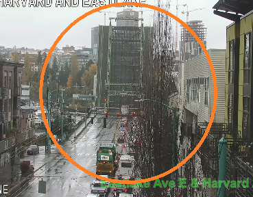 The University Bridge is experiencing mechanical issues and is stuck in the upright position. Use alternate routes.