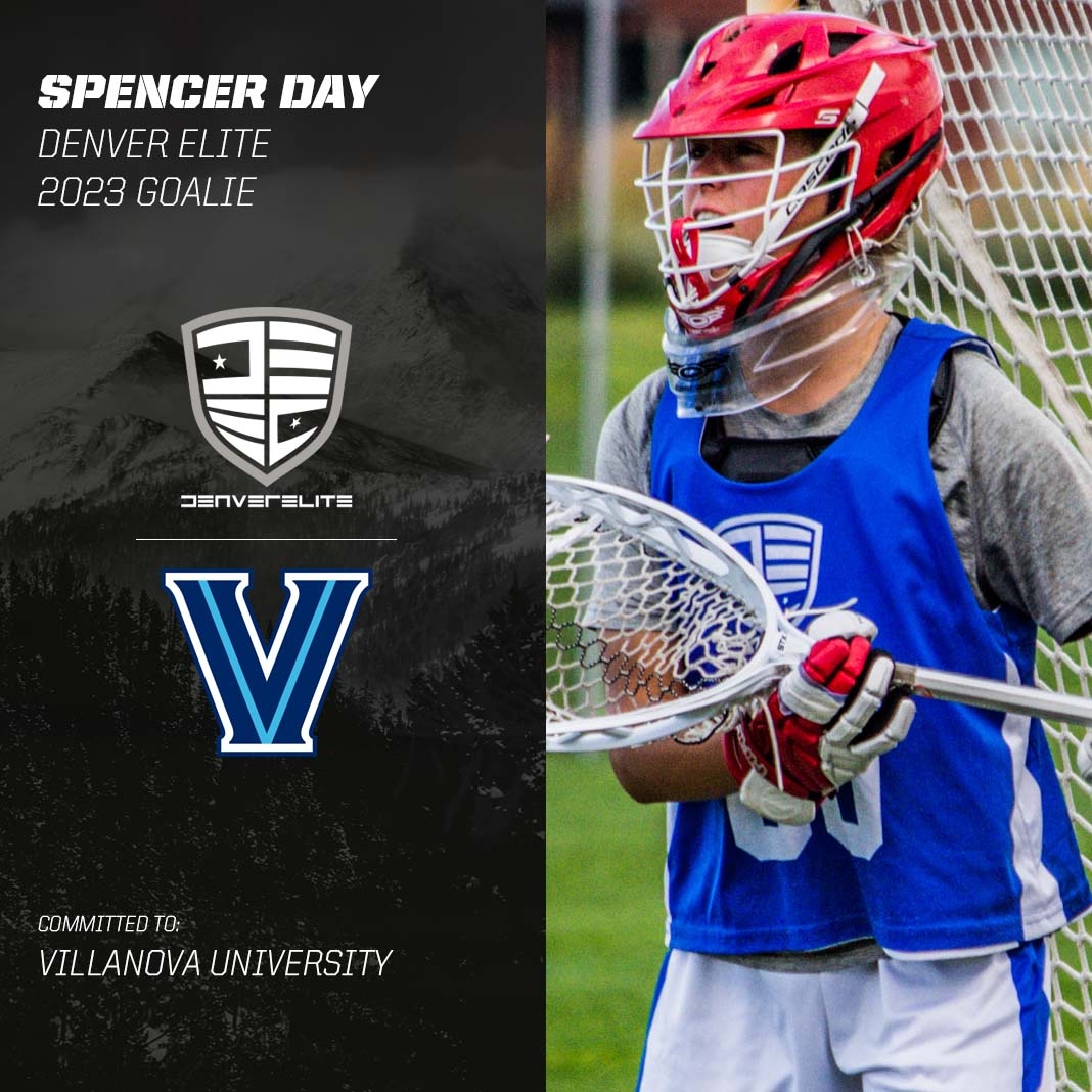 lxtclacrosse's tweet photo. Spencer Day, 2023 Goalie, Villanova University | Congrats to 2023 Denver Elite goalkeeper, Spencer Day, on his commitment to play DI lacrosse at Villanova University! Spencer is going to crush it a 'Nova with his presence in the goal! 
#denverelitecommit⁠ https://t.co/2iN8tSxX45