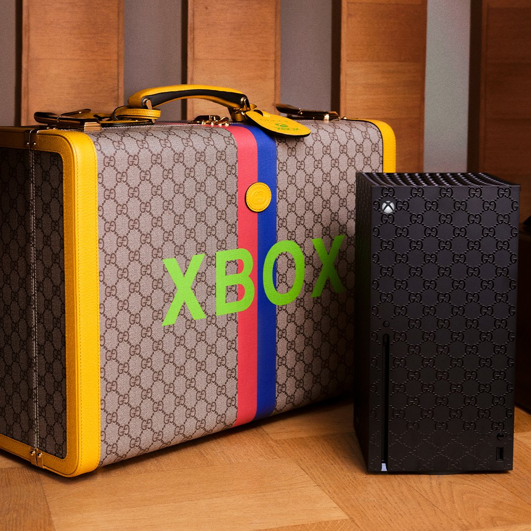 Xbox console and Briefcase custom designed by Gucci