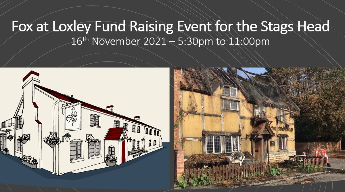 Tuesday night we are having a fundraising event for the <a href="/KnKStagsHead/">Stags Head</a> Wellesbourne which was recently devastated by fire. We will be donating 50% of our takings for the evening so do come and join us.

A community owned pub doing what we can to support a community focused pub