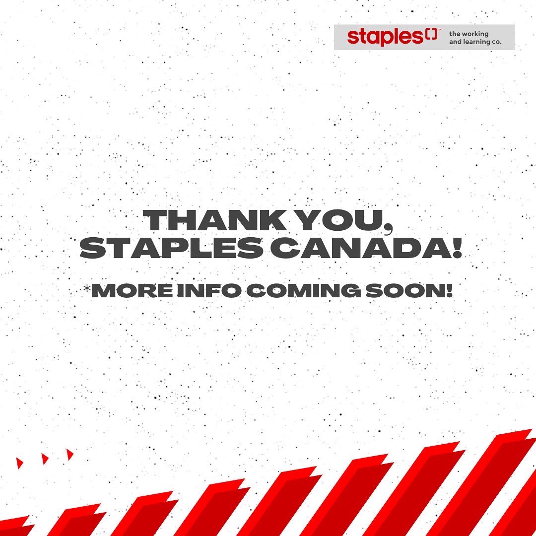ONEKCI's tweet photo. WE HAVE SOME BIG NEWS! ❤️💛🖤@StaplesCanada so thankful for the opportunity to showcase our spirit! @wrdsb https://t.co/fHSJ4YreQy
