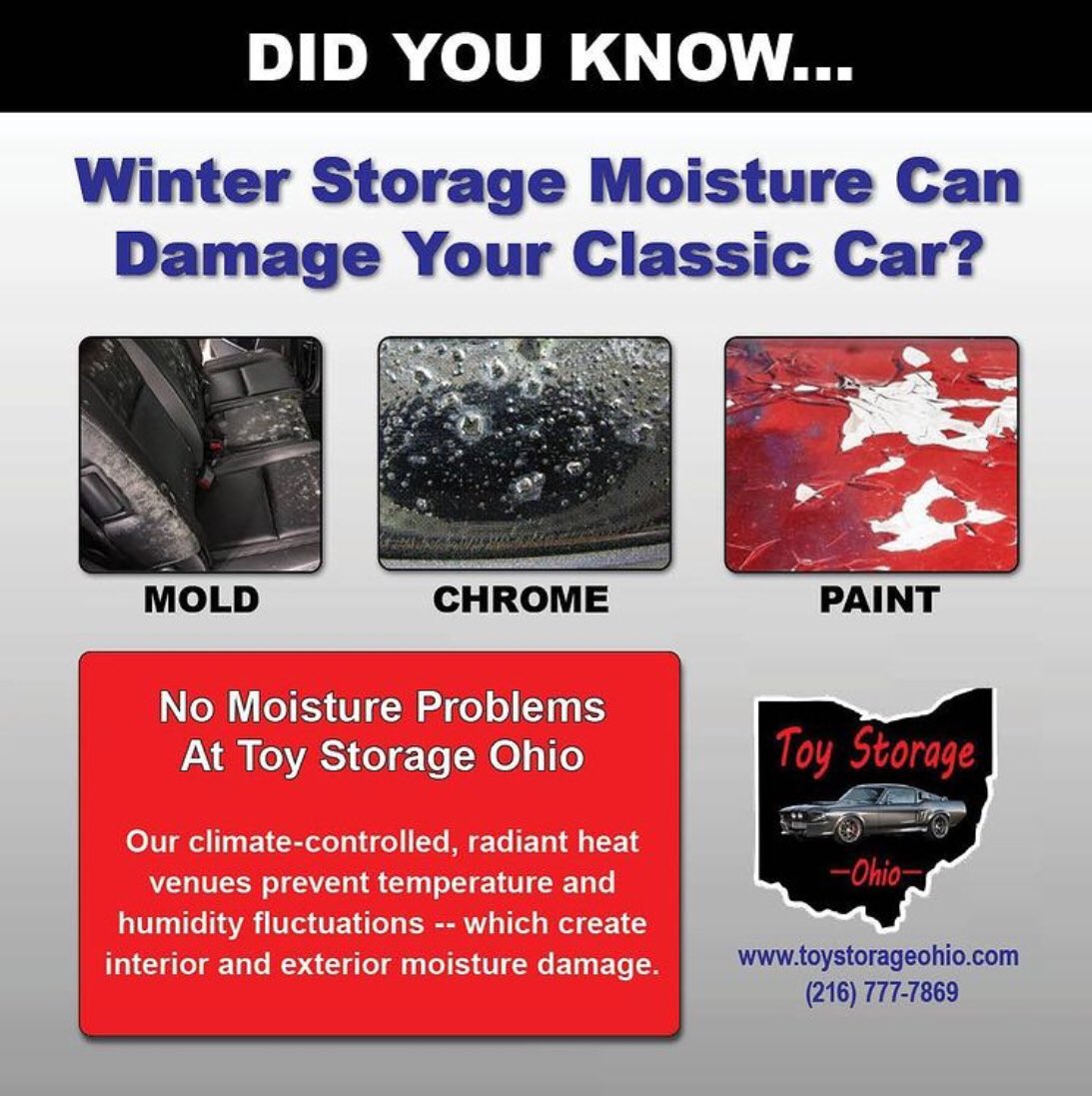 OhioToy's tweet image. Some don’t realize how damaging garages can be to vehicles and motorcycles. Here at Toy Storage Ohio we make sure everything stays protected and away from condensation. #cleveland #ohio #cars #motorcycles #storage #carstorage