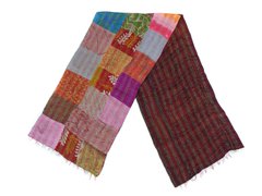 Handmade patchwork Silk Kantha Scarf Head Wrap Stole Dupatta Collar Neckerchief Scarves KP33