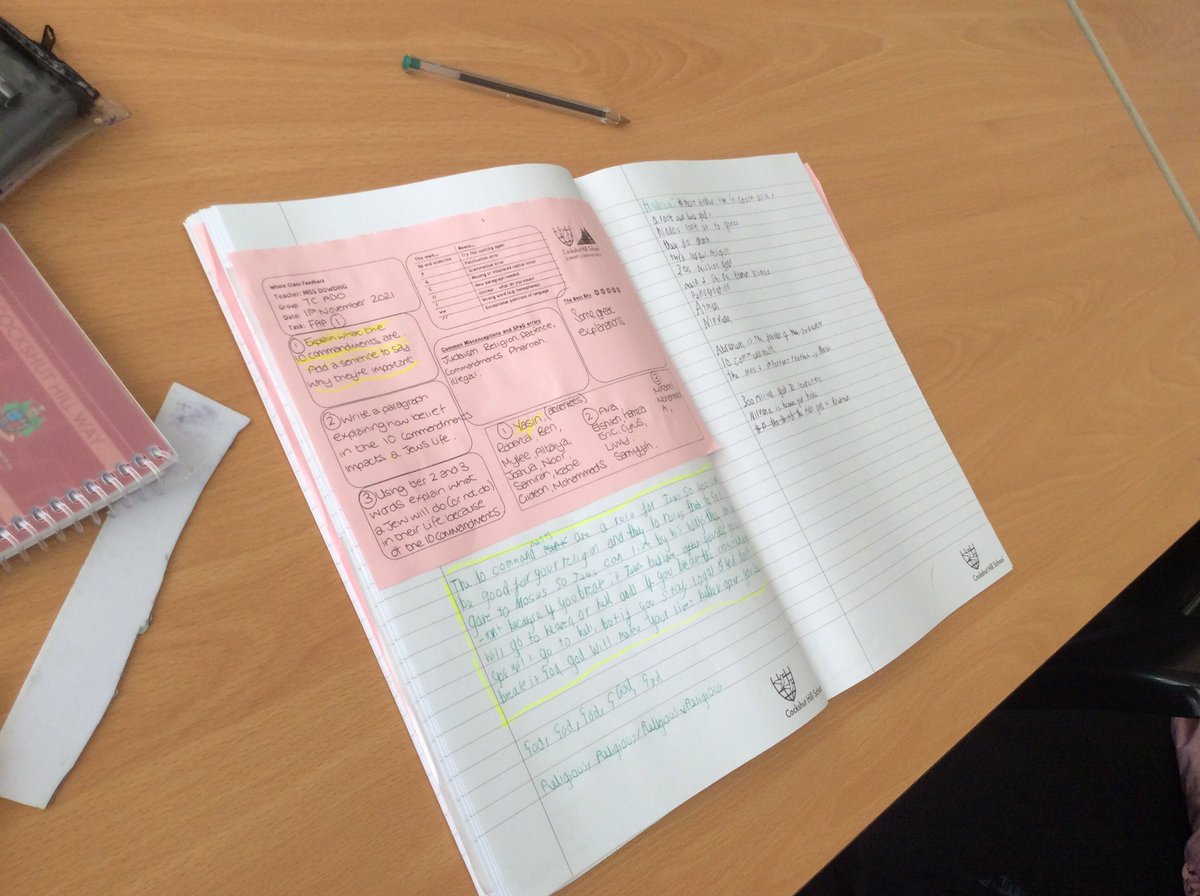 CSHAmyDowding's tweet photo. Some fantastic work completed by Year 7 in my absence. 🤓A pleasure to mark on my return. Really purposeful repair and reflection on how to improve in today’s lesson. 🤩It’s good to be back. #nothingbutthebest https://t.co/96Sug1FEpa