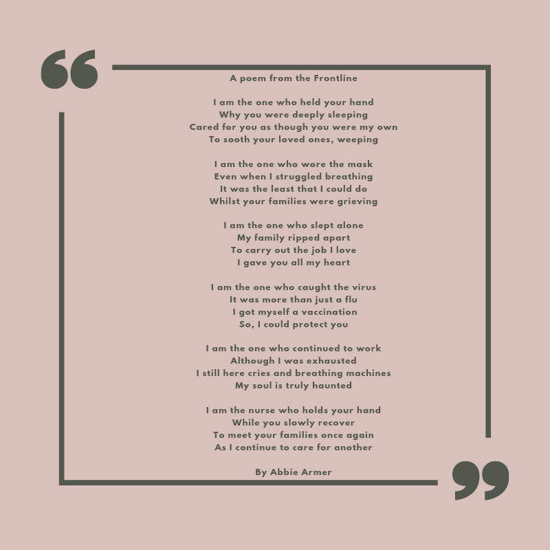 AbbieSullivan's tweet photo. A poem from the frontline.

#Covid-19 #OneTeam #NHS #poetry #nurses #nhsheroes https://t.co/kc4NwvWneW