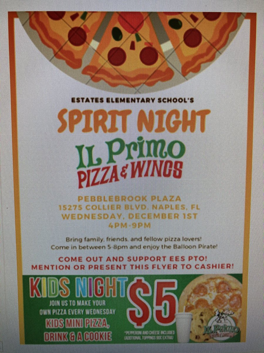 Estates Elementary PTO tweet media