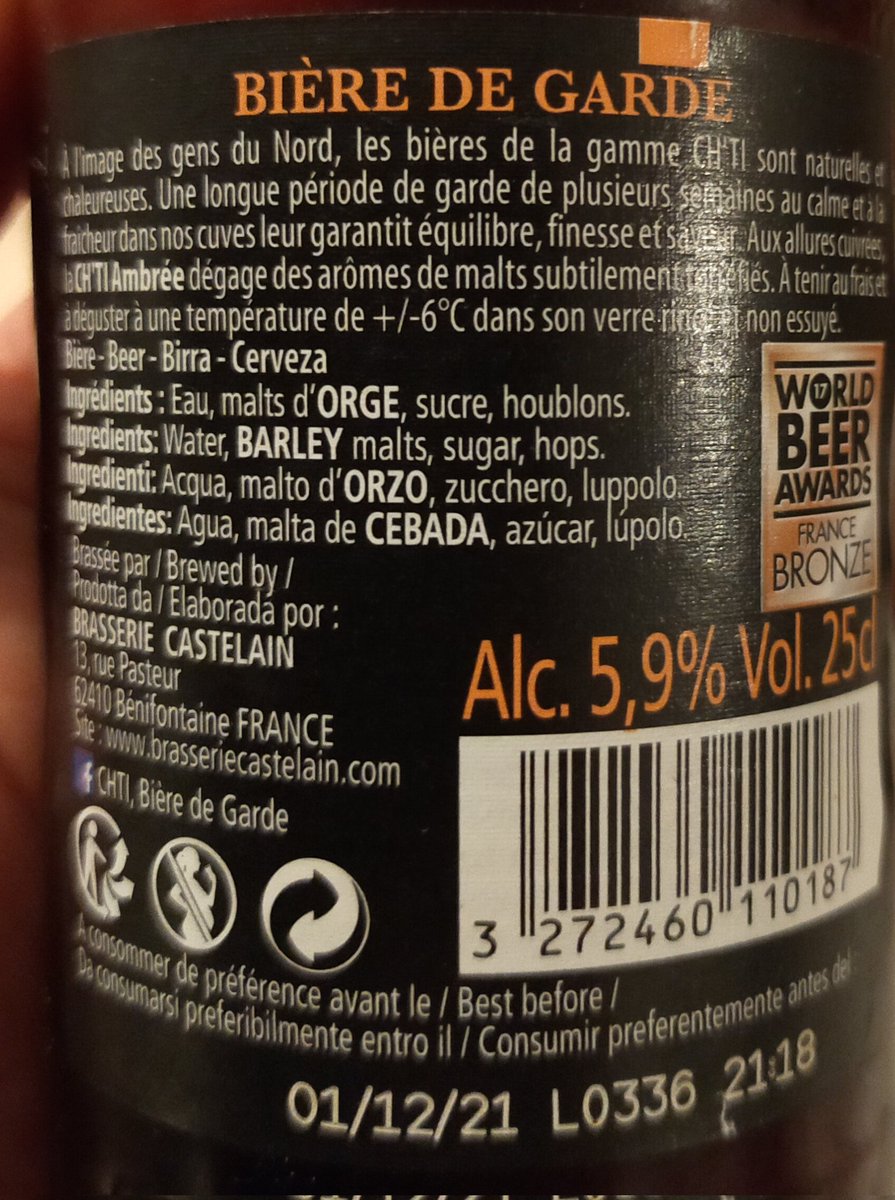 Ce soir, on se fait bienvenue chez les #chtis version #Bière . Un classique #Ambrée qui passera crème comme du maroilles 😉

#Biere #Beer #Bier #Birra #Ale #Cerveja #Cervesa #Cerveza #Øl #Olut #starköl #Sör #BièreDeGarde #bieredegarde #benifontaine #BièreFrançaise #bierefrancaise