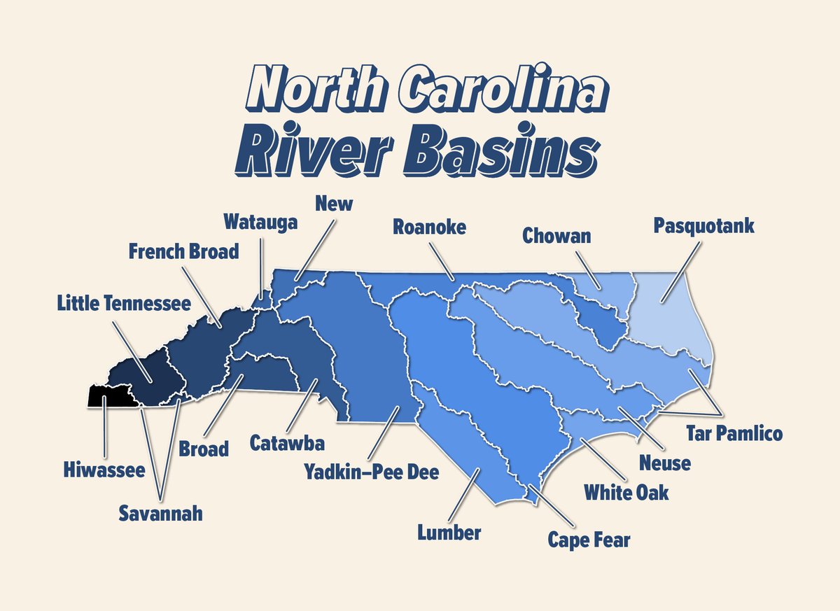 Did you know that NC is home to 17 river basins? We're grateful for all the organizations across NC who do great work to protect our waterways. Their work is critical in helping to keep our waterways clean and healthy.

Reply and let us know which river basin you live in!