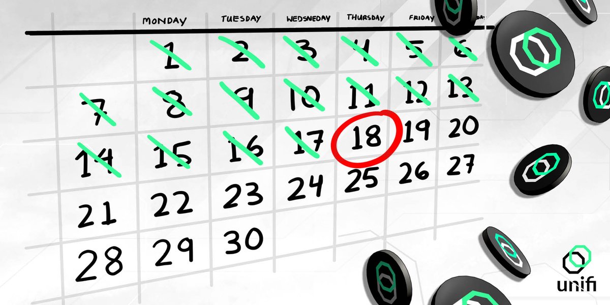 unifiprotocol's tweet photo. 🗓 Pretty important date coming up next week

Who can guess what's so special about it? 

👉Follow us, RT, and use #UnifiProtocol or #UNFI in your guess 

One lucky winner who does that &amp; guesses correctly will be randomly selected to win 5 $UNFI!

🎉Winner announced next week https://t.co/XJ2Z72sBRV