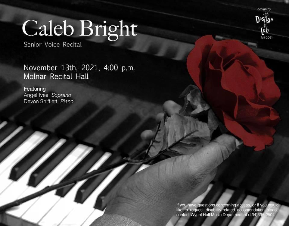 UBCPastorB's tweet photo. 🌹Caleb Bright, son of Pastor George G. and 1st Lady Marlene Bright will be performing his Senior Voice Recital on tomorrow! 
🌹Caleb is a senior at Longwood College in FarmVille Va.
🌹Link in comments 👇🏽👇🏽👇🏽 https://t.co/cAc0S69f9i