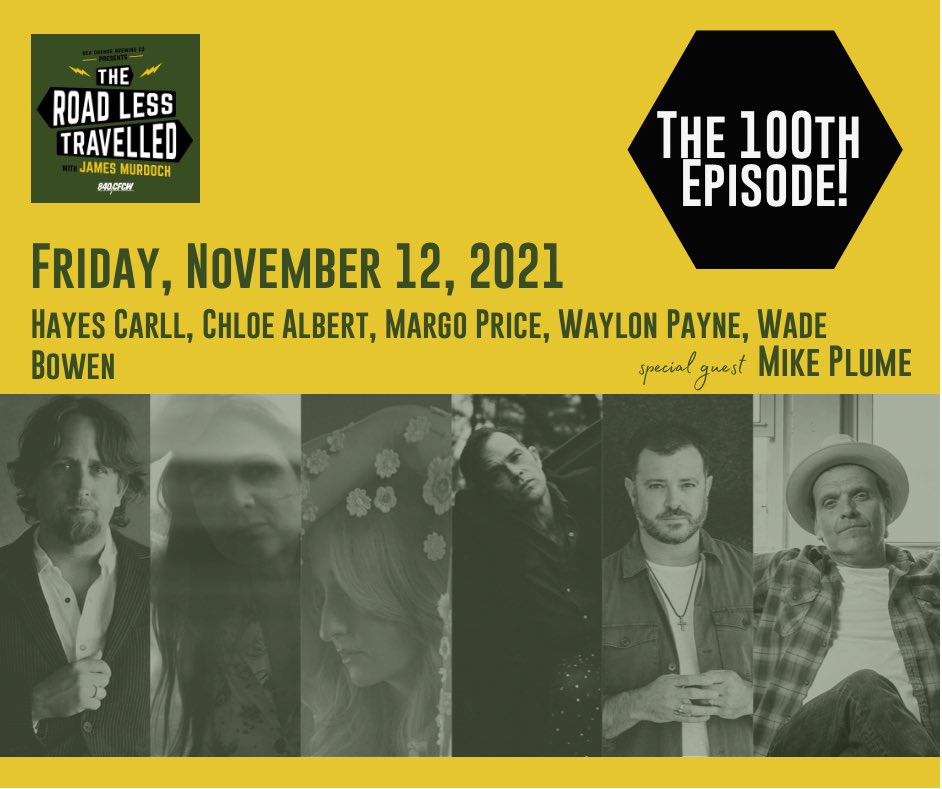It’s the big 100th episode! Special guest <a href="/mikeplume/">mike plume</a> plus music from <a href="/hayescarll/">Hayes Carll</a>, #ChloeAlbert, <a href="/MissMargoPrice/">Margo Price</a>, @WaylonPayne and <a href="/WadeBowen/">Wade Bowen</a>! Listen live on <a href="/840CFCW/">840 CFCW</a> at 6:30 PM MTN or stream online at CFCW.com. Proudly presented by <a href="/SeaChangeBeer/">Sea Change Brewing</a>!