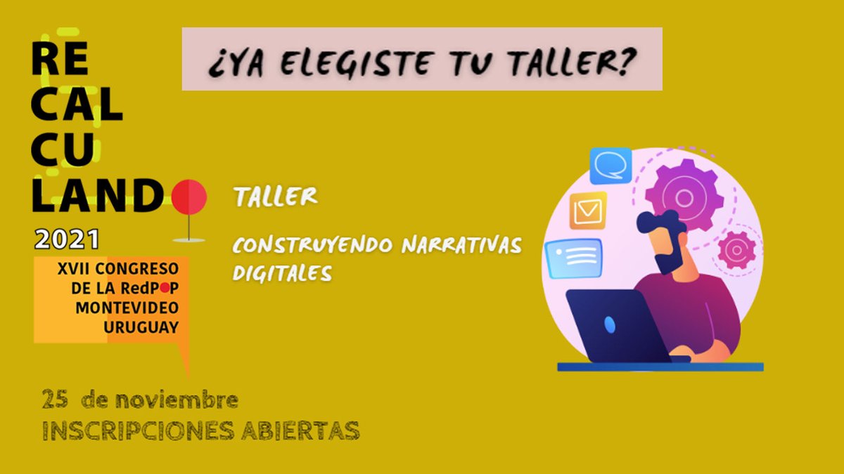 Si aún no te decides por tú taller, te presentamos: "Construyendo narrativas digitales". El taller es una invitación a pensar y trabajar colaborativamente sobre nuevas historias a través de narrativas digitales. Conoce todos los talleres en 👇
redpop.org/programa