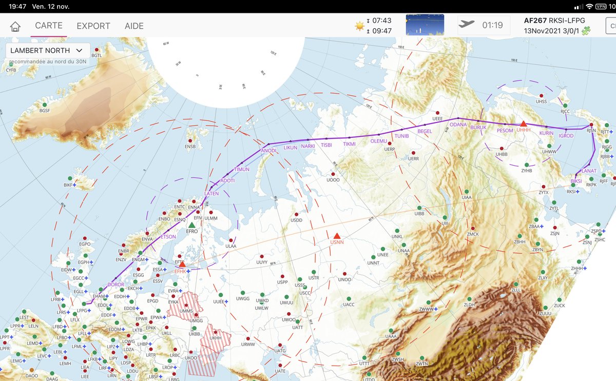 zepyaf's tweet photo. Retour Séoul ICN vers Paris CDG ce soir, j’ai comme l’impression que cette route préliminaire est étrange. Sans doute que le dispatch n’a pas fini de travailler dessus, on ne part que dans 6h !
En tout cas si on la garde, je ne suis jamais monté si « NORD » 🥶 #AF267 https://t.co/YlRU9UPb30