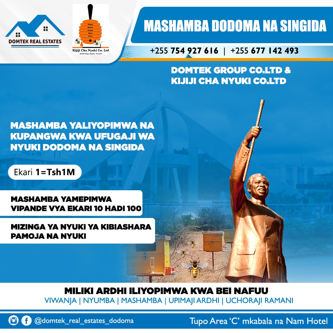 DomTekSolutions's tweet image. Mashamba ya Kufuga Nyuki Kibiashara Dodoma na Singida wa.me/255754927616 #domtekrealestates