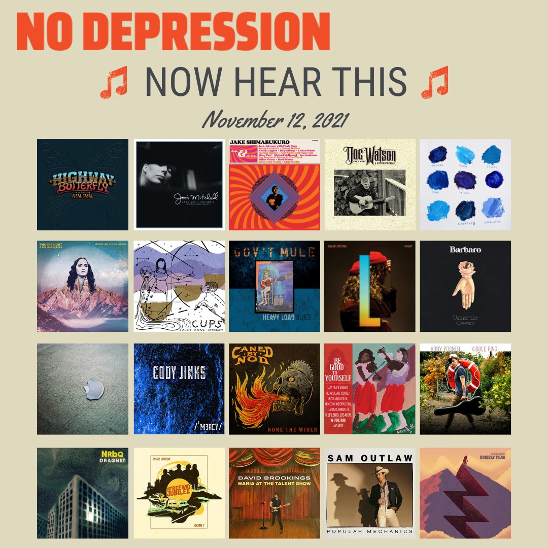 🛸 #NewMusicFriday 🛸

Featuring tagged+ <a href="/nealcasal/">Neal Casal Music Foundation</a> <a href="/jonimitchell/">Joni Mitchell</a> <a href="/JakeShimabukuro/">Jake Shimabukuro</a> <a href="/courtneymelba/">Courtney Barnett</a> <a href="/Phoebe_Hunt/">Phoebe Hunt</a> <a href="/ratbee/">Sally Anne Morgan</a> <a href="/govtmuleband/">Gov't Mule</a> <a href="/allenstone/">Allen Stone</a> <a href="/tmbg/">They Might Be Giants</a> + more!

Latest Album Reviews: nodepression.com/album-reviews