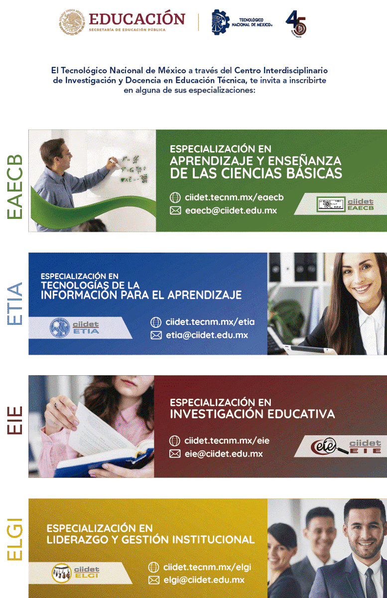 ITSPR_OFICIAL's tweet photo. El #CIIDET ofrece programas de especialización orientados a fortalecer la docencia, la investigación educativa, y el liderazgo y la gestión institucional del personal docente, administrativo y directivo que opera en las instituciones del #TecNM
https://t.co/F1fBKmX0nZ https://t.co/OD0oc1PWHG