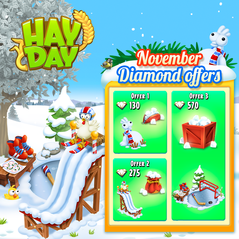hayday's tweet photo. We have added new time-limited diamond packages to the shop! π€© Each one come with a special exclusive decoration!! What better opportunity than now to stock up on diamonds! But be quick, these packages are only available for a short amount of time! β° #HayDay #DiamondPacks https://t.co/BoFNe4PqvT