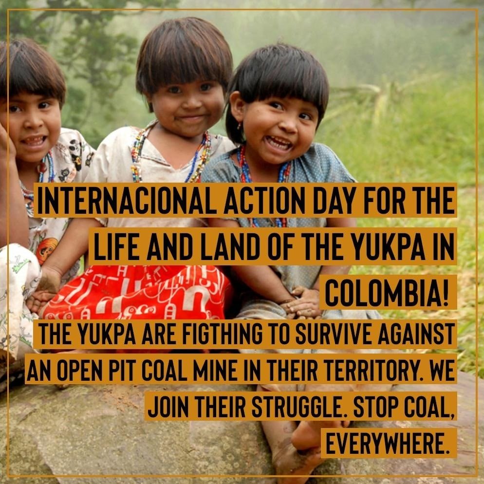 ende_gelande's tweet photo. Berlin 16.11, 14:30 👉🏽Join the International Action Day for the life and land of the indigenous #Yukpa people in Colombia!
The Yukpa are figthing to survive vs. an open pit coal mine in their territory. #EndCoal and #NeoCO2Lonialism everywhere!
Vamos Junt✊🏽s!
#DevuelvanLaTierra https://t.co/UjRB4mQPRF
