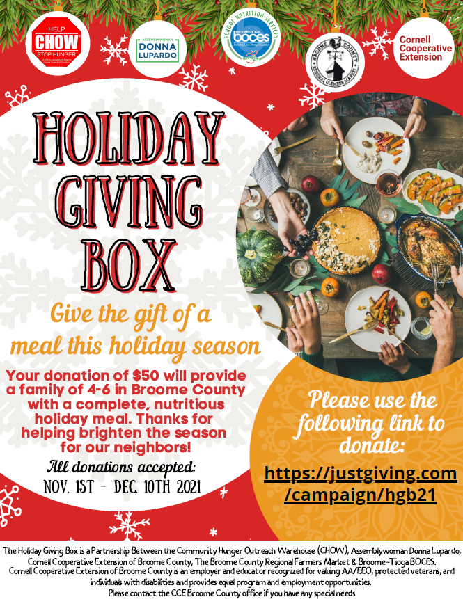 Broomeisgood's tweet photo. Every family deserves access to a healthy meal, and this year @BCCouncil #CHOW is partnering up with Assemblywoman @DonnaLupardo, @CCEBroome, @Rock_on_Cafe, and the Regional Farmers Market to deliver nutritious and fresh meals for the holidays to families in need in Broome County https://t.co/GTkxJ0R9AB