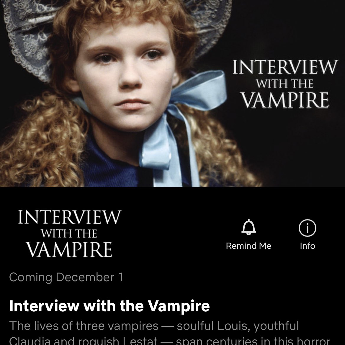 lolitascak3's tweet photo. โอ๊ยกรี๊ดดดดดด เน็ตฟลิกซ์จะเอา interview with the vampire มาลง โอ๊ยตำนานมาก คือใช่คือต้องดู 😭 https://t.co/B7rW0pwF83
