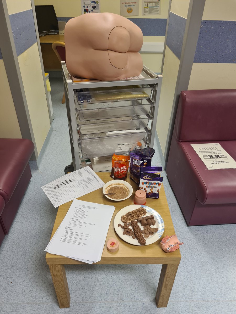 beccafitch's tweet photo. It's all about bowels today for the staff in @teamtraumaNUH! Joined by beyonce the bottom and added chocolate for extra effect! #zest #cheekyfinger #bowels #Fridayteaching https://t.co/tIHTpPBmym