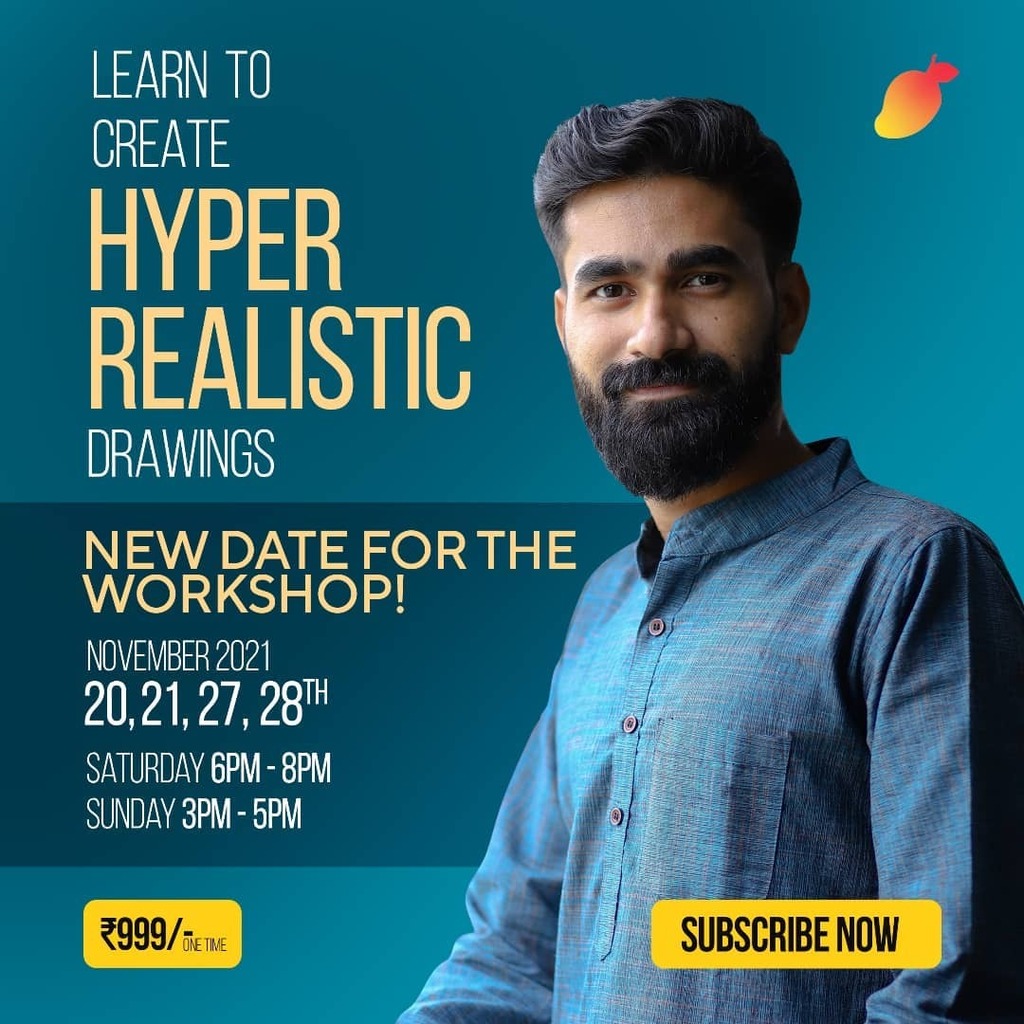 Hey guys, due to some inconvenience the workshop is postponed to next week.
This seems to be a good news for you. Now you have one more week to enroll for the workshop.
Grab your seats today and join me on 20th of November, 2021.

@tagmangoofficial
.
.
.… instagr.am/p/CWLaNw0oYkT/